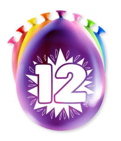 Paper Dreams Ballonnen 12 jaar Party 30cm | 8 stuks