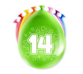 Paper Dreams Ballons pour fête d'anniversaire 14 ans, 30 cm | 8 pièces