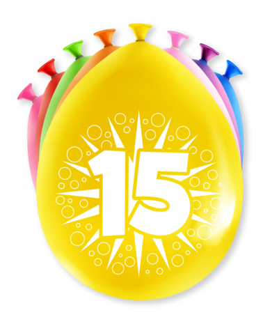 Paper Dreams Ballonnen 15 jaar Party 30cm | 8 stuks