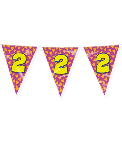 Paper Dreams Guirlande de fanions pour fête de 2 ans | 10 mètres