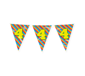 Paper Dreams Guirlande de fanions pour fête d'anniversaire de 4 ans, 10 m | à l'unité