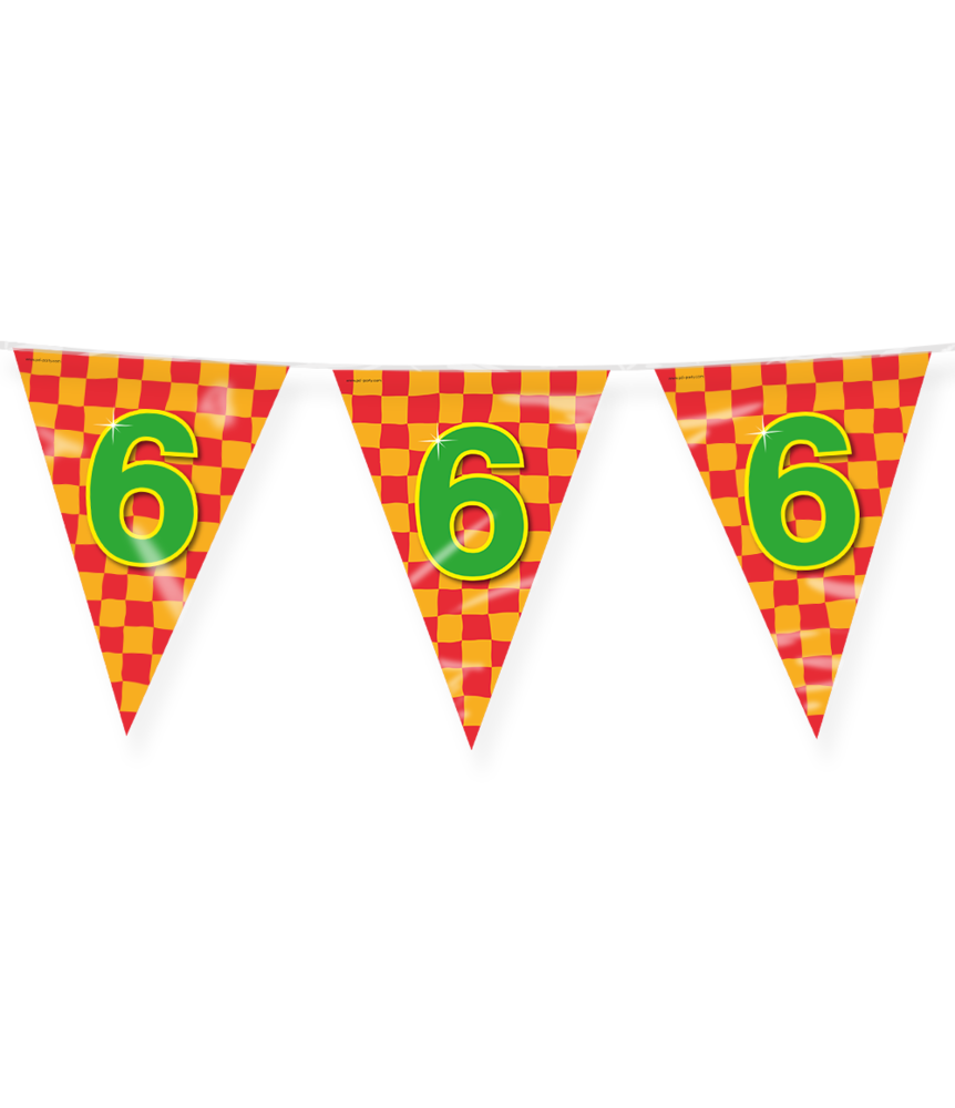 Paper Dreams Flag Garland Garland 6 Years Party 10 m | per piece