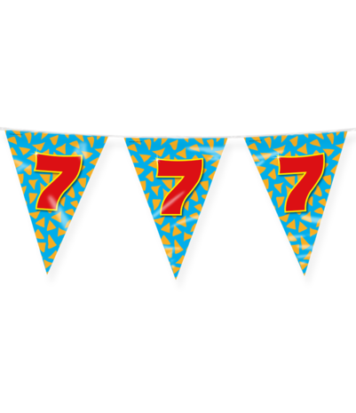 Paper Dreams Vlaggenlijn Slinger 7 jaar Party 10 mtr | per stuk Paper Dreams Vlaggenlijn Slinger 7 jaar Party 10 mtr | per stuk