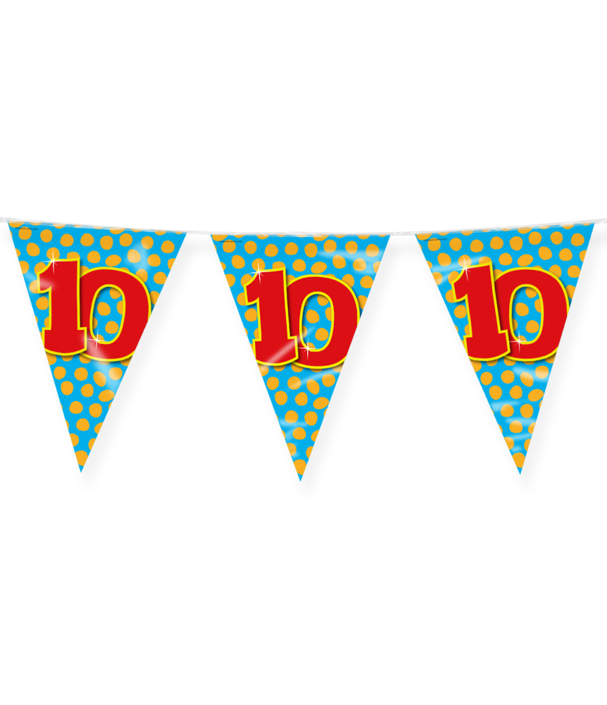 Paper Dreams Guirlande de fanions pour fête de 10 ans, 10 m | à l'unité