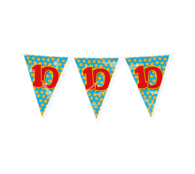 Paper Dreams Flag Garland 10 Years Party 10 m | per piece