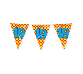 Paper Dreams Flag Garland 19 Years Party 10 m | per piece