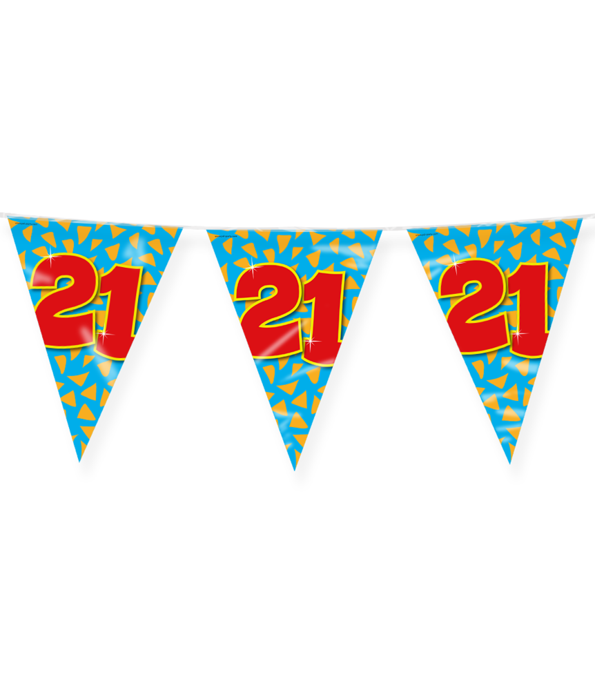 Paper Dreams Flaggengirlande zum 21-jährigen Jubiläum, 10 m | pro Stück