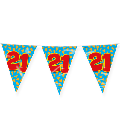 Paper Dreams Flag Garland 21 Years Party 10 m | per piece