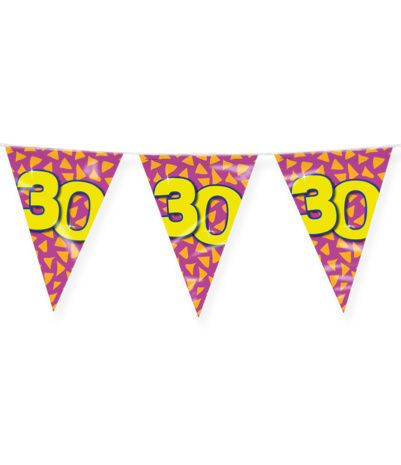 Paper Dreams Vlaggenlijn Slinger 30 jaar Party 10 mtr | per stuk Paper Dreams Vlaggenlijn Slinger 30 jaar Party 10 mtr | per stuk