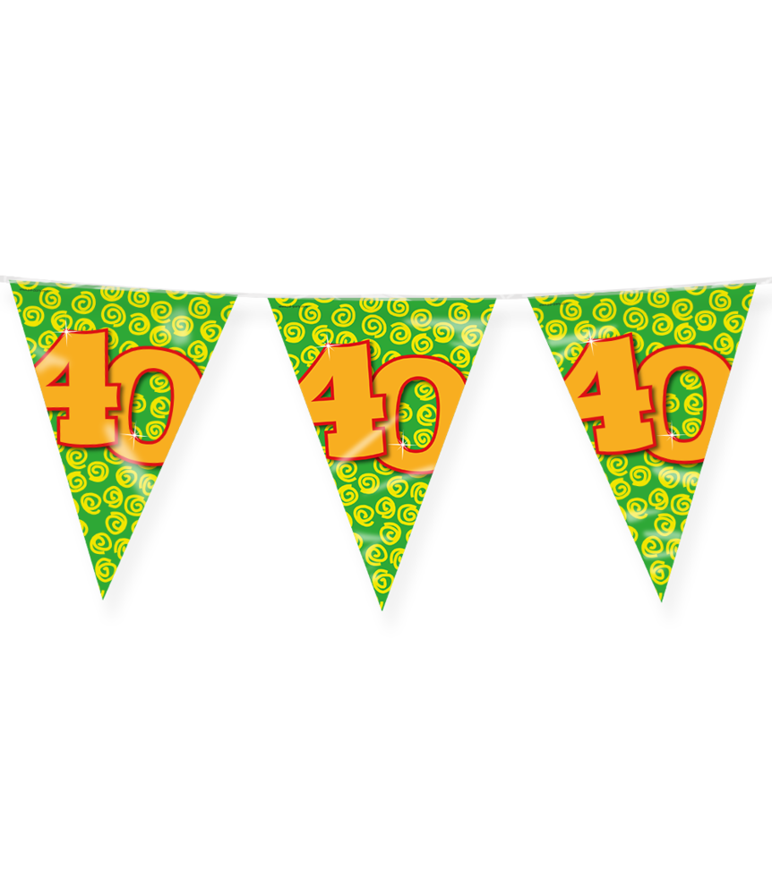 Paper Dreams Flag Garland 40 Years Party 10 m | per piece