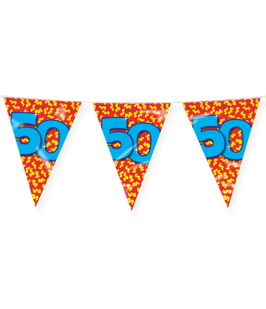 Paper Dreams Flag Garland 50 Years Party 10 m | per piece
