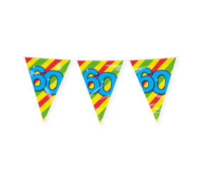 Paper Dreams Vlaggenlijn Slinger 60 jaar Party 10 mtr | per stuk Paper Dreams Vlaggenlijn Slinger 60 jaar Party 10 mtr | per stuk