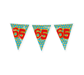Paper Dreams Guirlande de fanions pour fête de 65 ans, 10 m | à l'unité
