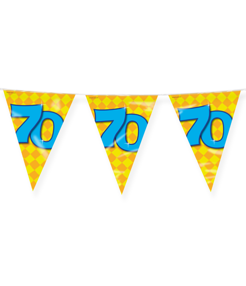 Paper Dreams Vlaggenlijn Slinger 70 jaar Party 10 mtr | per stuk Paper Dreams Vlaggenlijn Slinger 70 jaar Party 10 mtr | per stuk