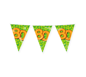Paper Dreams Flag Garland 80 Years Party 10 m | per piece Paper Dreams Flag Garland 80 Years Party 10 m | per piece