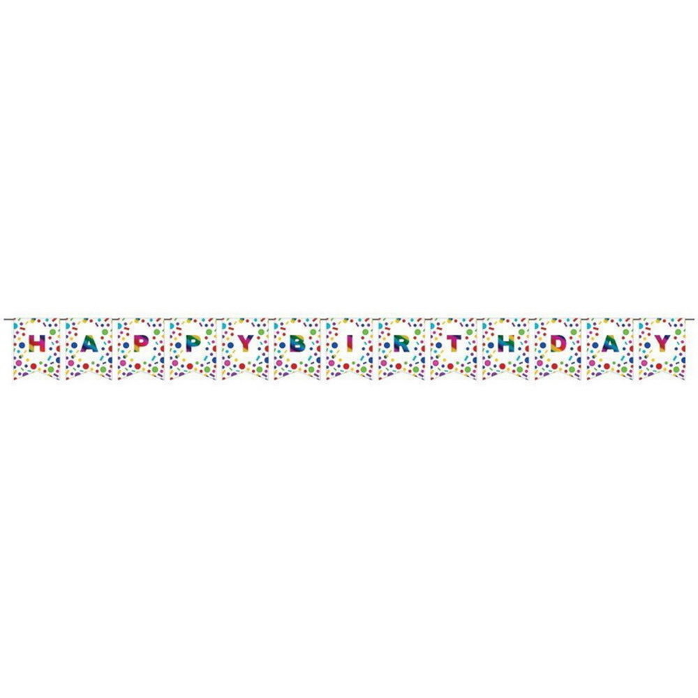 Creative Converting Rainbow Letter Garland Happy Birthday | 2.74x20cm