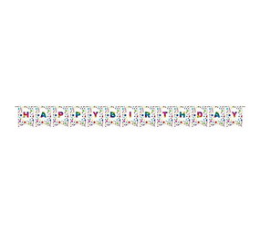 Creative Converting Regenbogen-Buchstabengirlande „Alles Gute zum Geburtstag“ | 2,74 x 20 cm