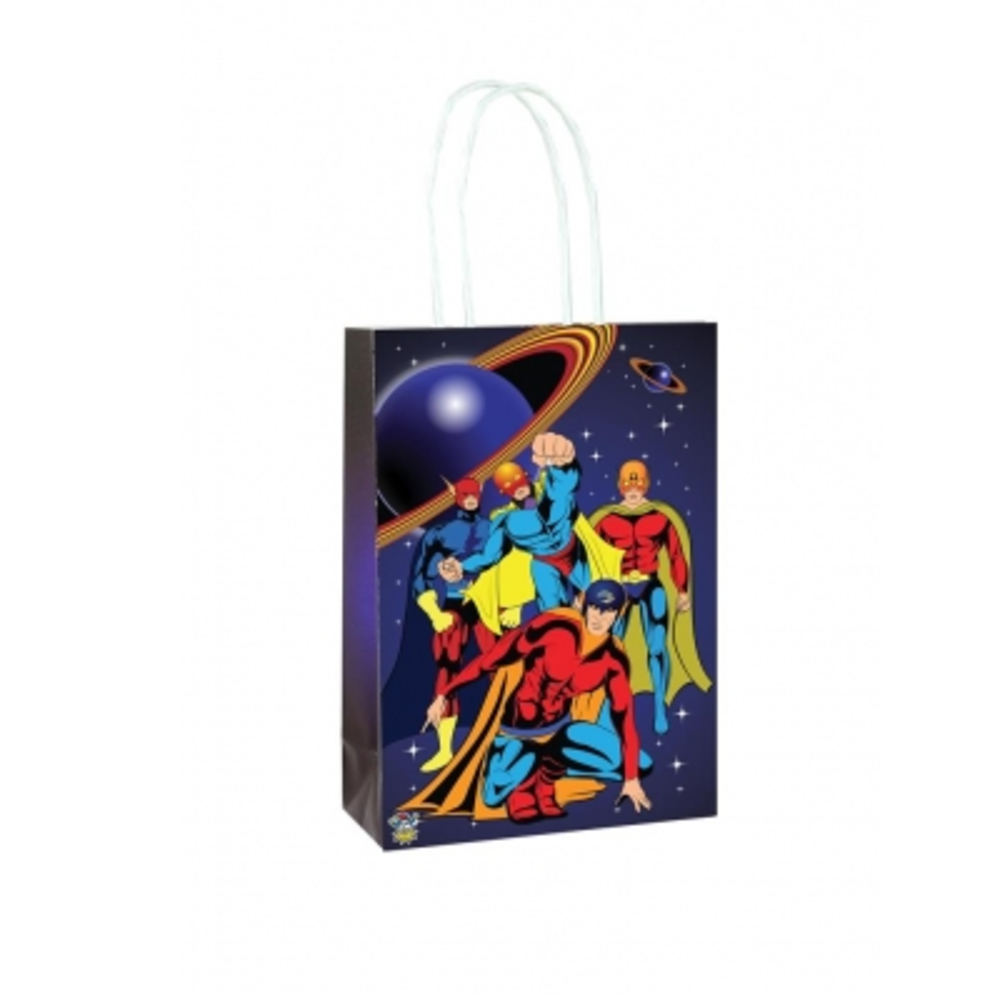 Henbrandt Superhelden-Partytüten 7x14x21cm | 12 Stück