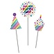 Creative Converting Pics à gâteau arc-en-ciel | 3 pièces