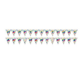 Creative Converting Regenbogen-Buchstabengirlande „Alles Gute zum Geburtstag und viele weitere Jahre“ | 2,74 x 20 cm