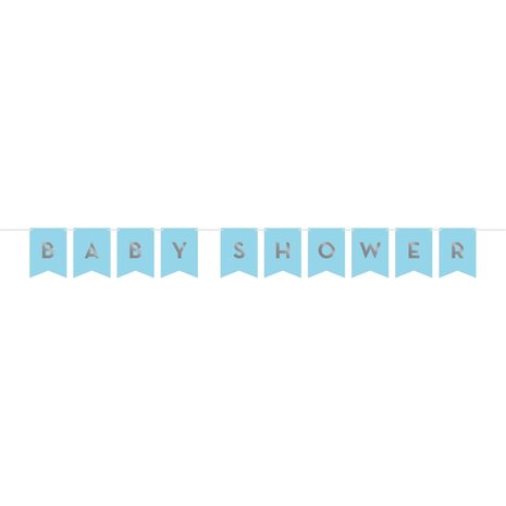 Creative Converting Baby Shower Letter Garland Blue and Silver | 176x15cm