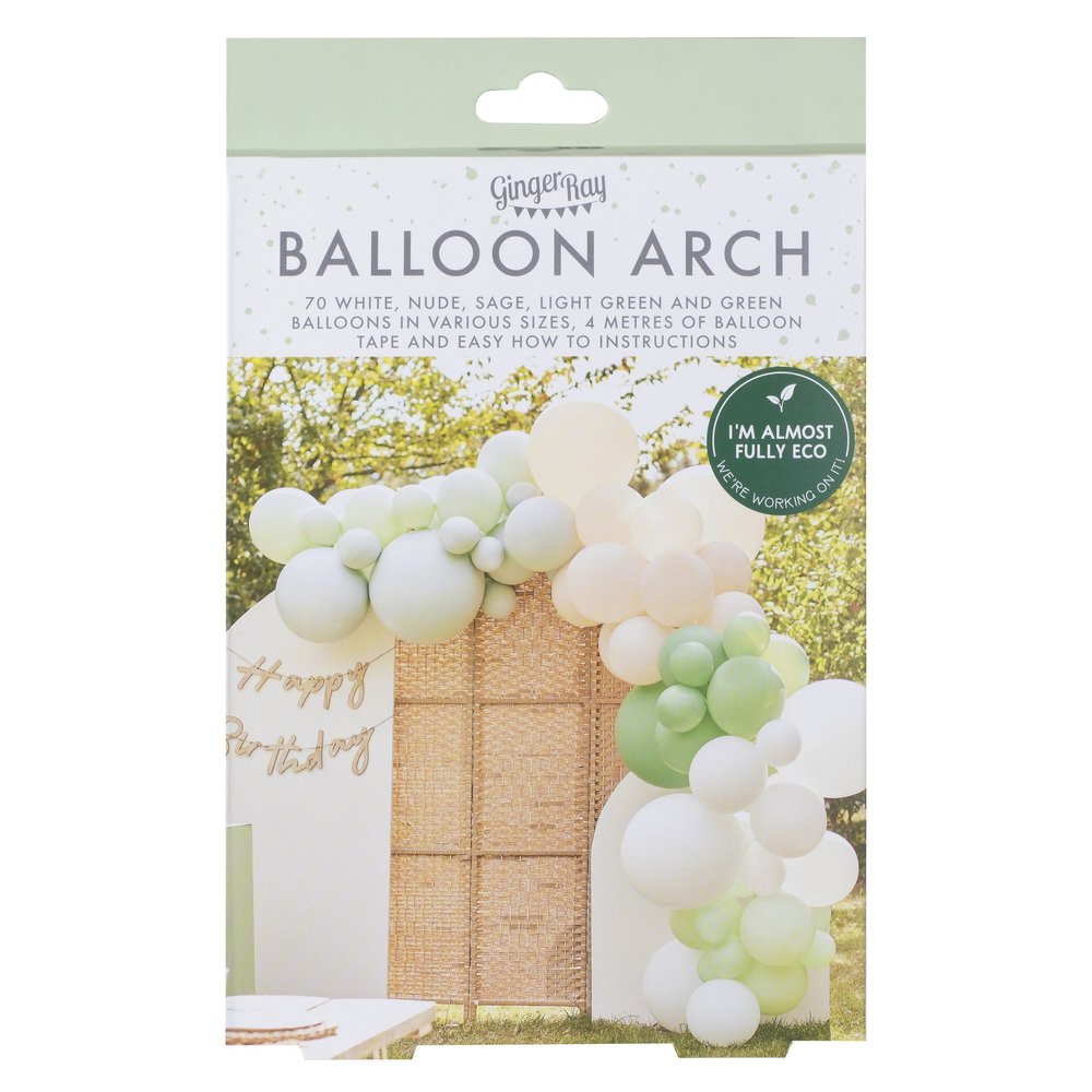 Ginger Ray Ballonbogen zum Selbermachen, salbeigrün, weiß und hautfarben | pro Set
