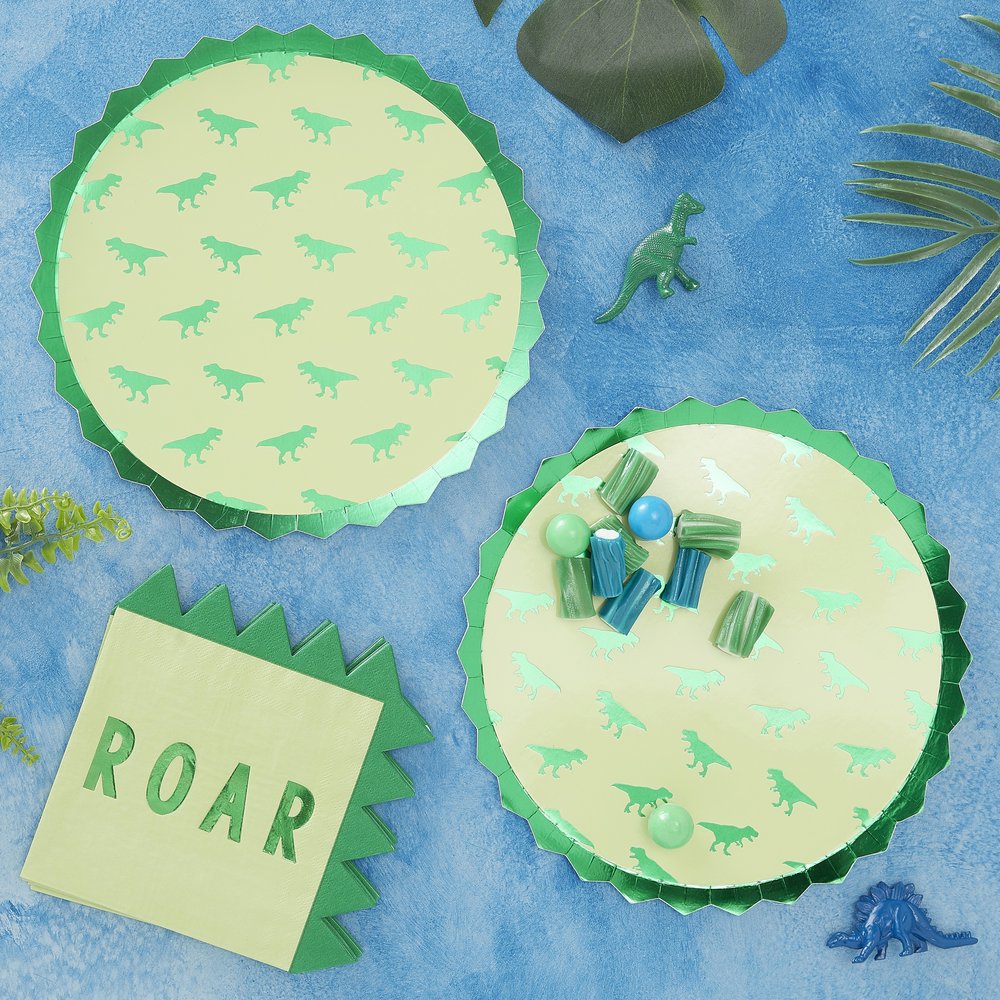 Ginger Ray Dinosaur ROAR Plates 23 cm | 8 pieces