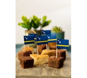 WeFiesta Prikkers vlag Curacao Blauw- Geel | 50 stuks WeFiesta Prikkers vlag Curacao Blauw- Geel | 50 stuks