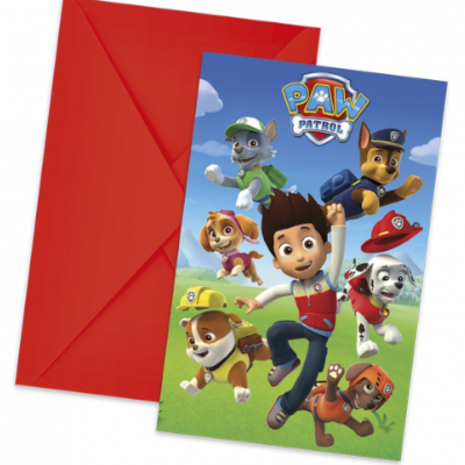 Procos Party Paw Patrol Uitnodigingen | 6 stuks Procos Party Paw Patrol Uitnodigingen | 6 stuks