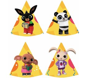Amscan Bing feest hoedjes 16cm  | 8 stuks Amscan Bing feest hoedjes 16cm  | 8 stuks