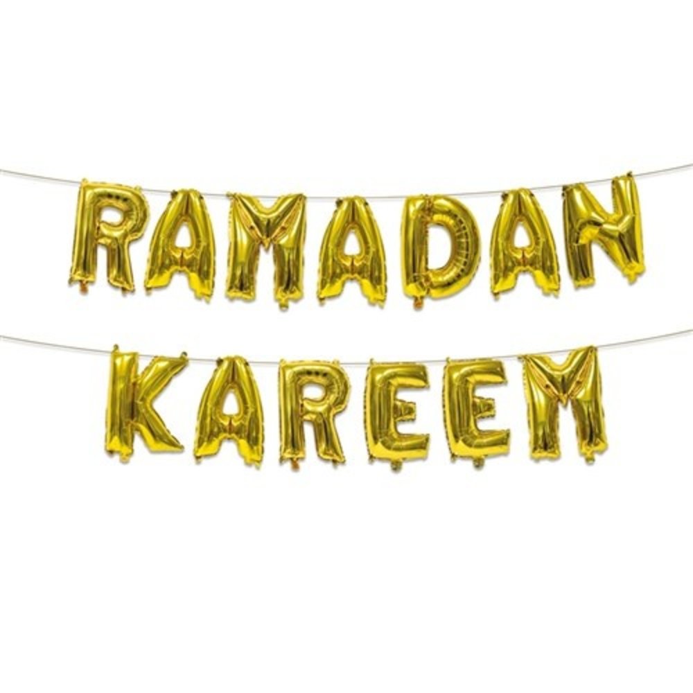 Haza - Witbaard Buchstabengirlande aus Folienballons: Ramadan Kareem | pro Set