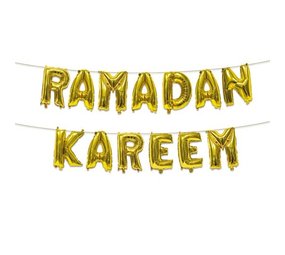 Haza - Witbaard Buchstabengirlande aus Folienballons: Ramadan Kareem | pro Set