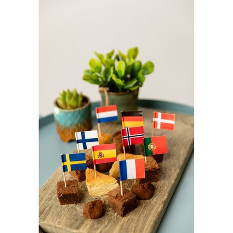 WeFiesta Piquets drapeaux internationaux | 50 pièces