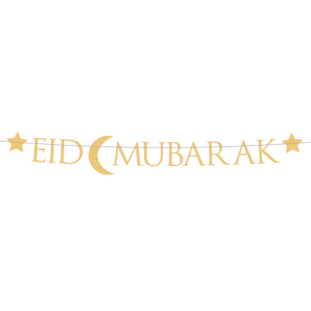 Amscan Guirlande de lettres Eid Mubarak dorée | 220 x 15 cm