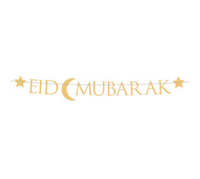 Amscan Buchstabengirlande „Eid Mubarak“ Gold | 220 x 15 cm