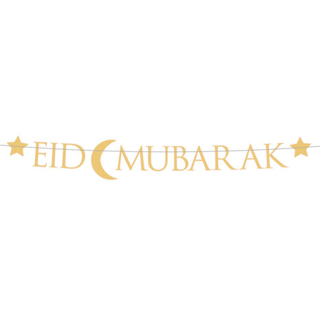Amscan Buchstabengirlande „Eid Mubarak“ Gold | 220 x 15 cm