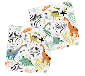 Folat Dino Roars Servetten 33x33cm | 20 stuks Folat Dino Roars Servetten 33x33cm | 20 stuks