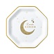 Zin El Afrah Assiettes octogonales Ramadan Kareem en or blanc 23 cm | 8 pièces