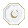 Zin El Afrah Ramadan Kareem Achteckige Teller Weißgold 23 cm | 8 Stück Zin El Afrah Ramadan Kareem Achteckige Teller Weißgold 23 cm | 8 Stück