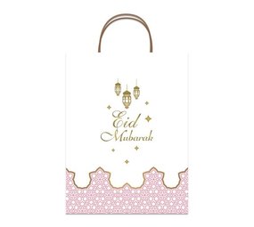 Zin El Afrah Eid Mubarak cadeautas Roze | 25x13x33cm Zin El Afrah Eid Mubarak cadeautas Roze | 25x13x33cm