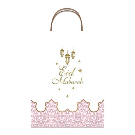 Zin El Afrah Eid Mubarak Geschenktüte Rosa | 25 x 13 x 33 cm