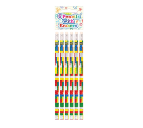 Henbrandt Lego Potloden met Gum 19cm | 6 stuks Henbrandt Lego Potloden met Gum 19cm | 6 stuks