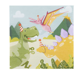 Boland Dinosaurus Feestje Servetten  33x33cm | 20 stuks Boland Dinosaurus Feestje Servetten  33x33cm | 20 stuks