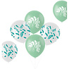 Folat Ballons blancs et vert menthe 33 cm pour ma journée spéciale | 6 pièces