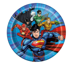 Unique Party Superhelden Justice League borden 17cm | 8 stuks Unique Party Superhelden Justice League borden 17cm | 8 stuks