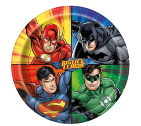 Unique Party Superhelden Justice League Borden 23cm | 8 stuks Unique Party Superhelden Justice League Borden 23cm | 8 stuks