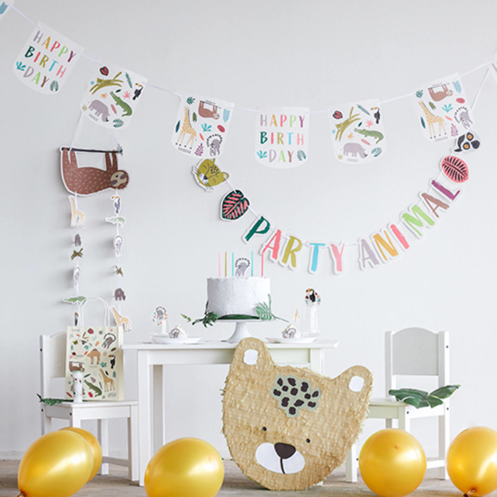 Folat Ballons de fête sur le thème du zoo 33 cm | 6 pièces