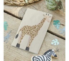 Ginger Ray Servietten „Let's go Wild“ Giraffe 16x16cm | 16 Stück