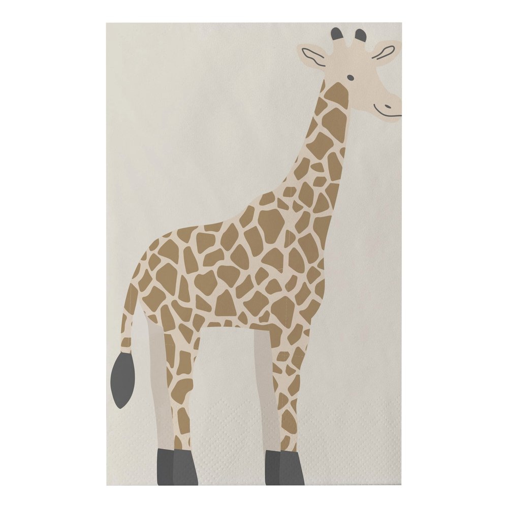 Ginger Ray Servietten „Let's go Wild“ Giraffe 16x16cm | 16 Stück