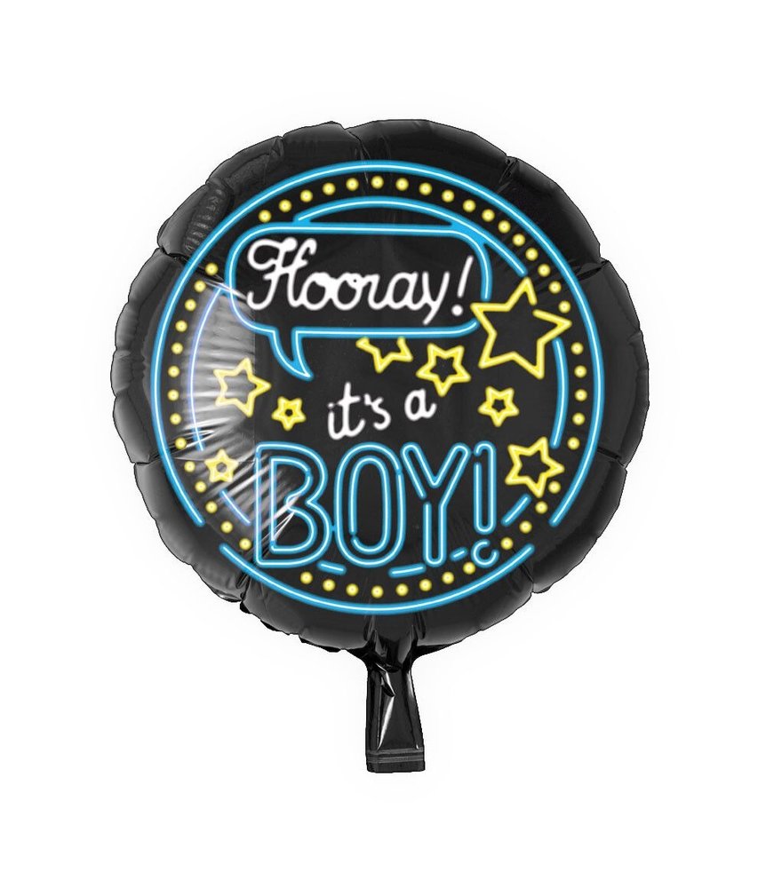 Paper Dreams Helium balloon Hooray it's a Boy Neon | 46cm
